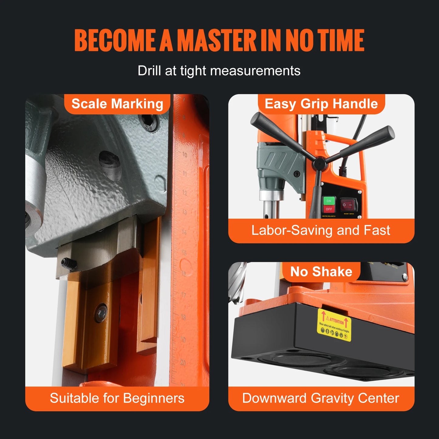 SucceBuy 1450W Portable Magnetic Drill Motor For Industrial Applications