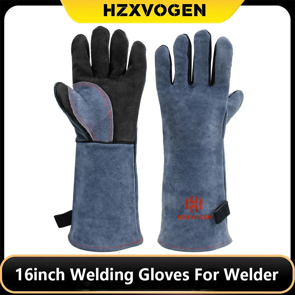 Professional Cow Split Leather Welding And Oven Heat Resistant Gloves
