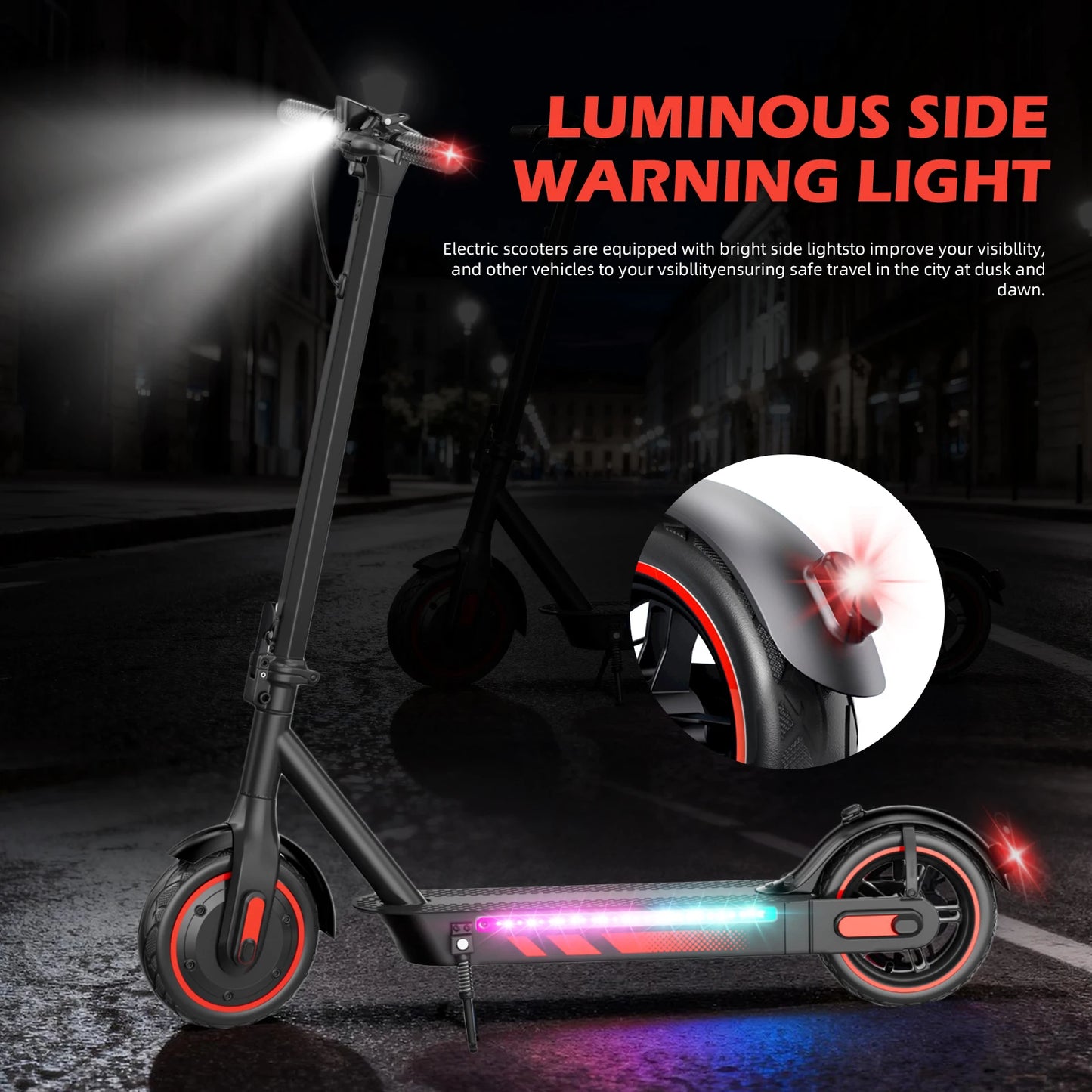 HiQiS V10 Electric Scooter 500W Motor 25Mph 28 Mile Range