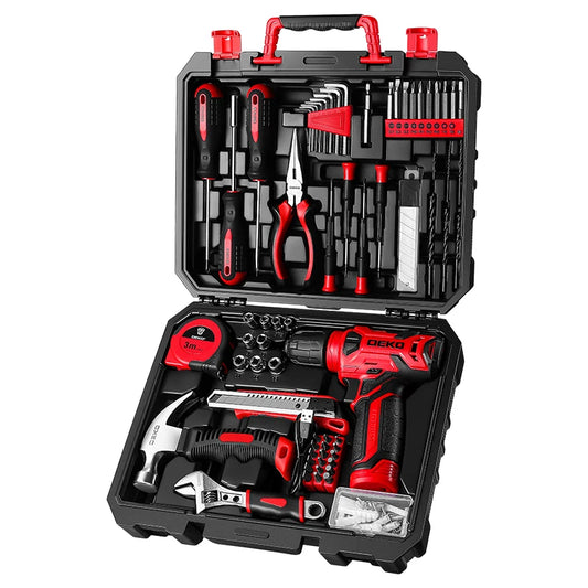 Deko 126 Piece Cordless Drill And Screwdriver Tool Kit