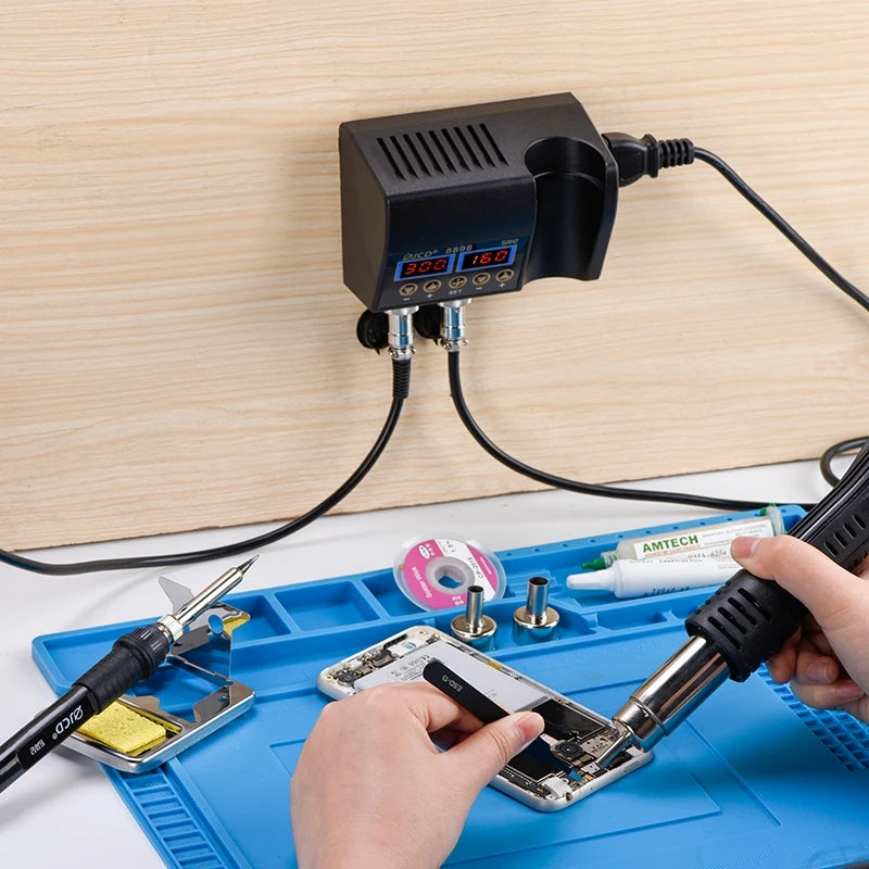 JCD 750W Soldering Station With Hot Air Gun LCD Display