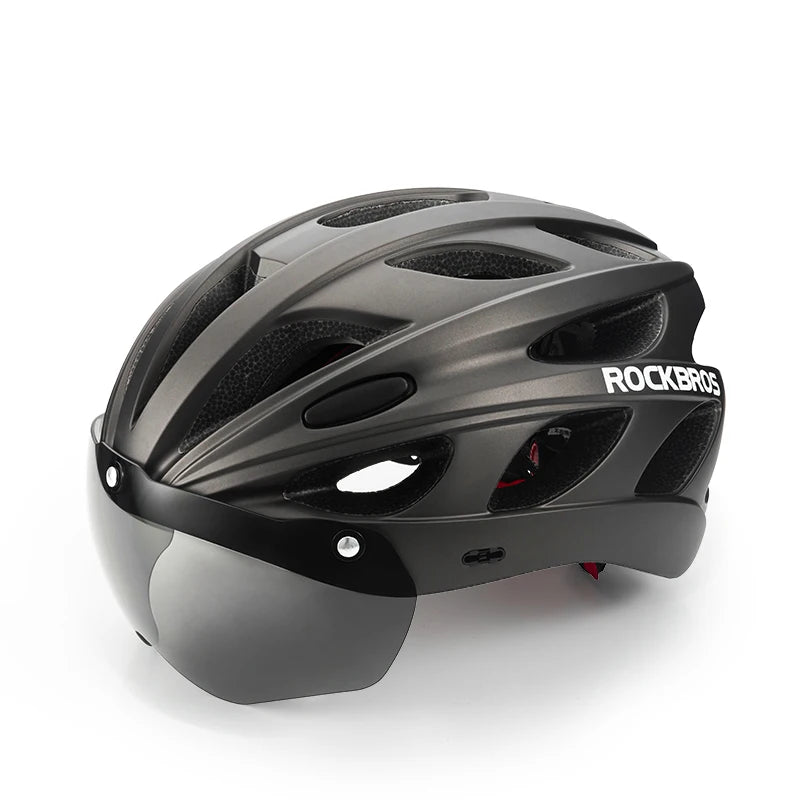 Rockbros Lightweight Cycling Helmet With Protective Goggles And Vents