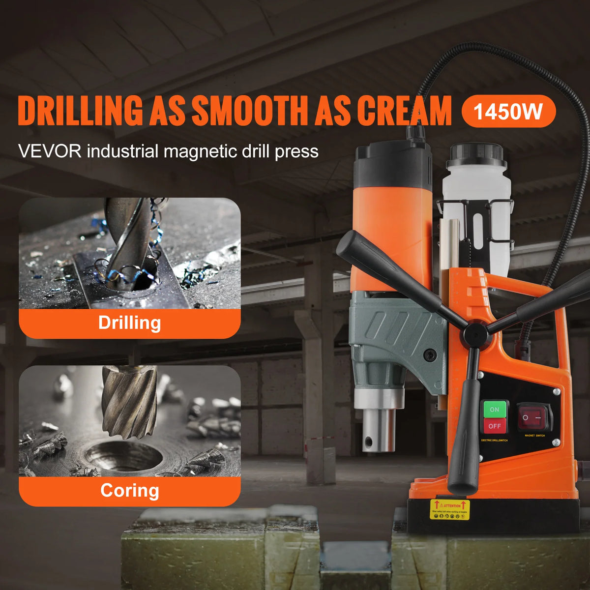 SucceBuy 1450W Portable Magnetic Drill Motor For Industrial Applications