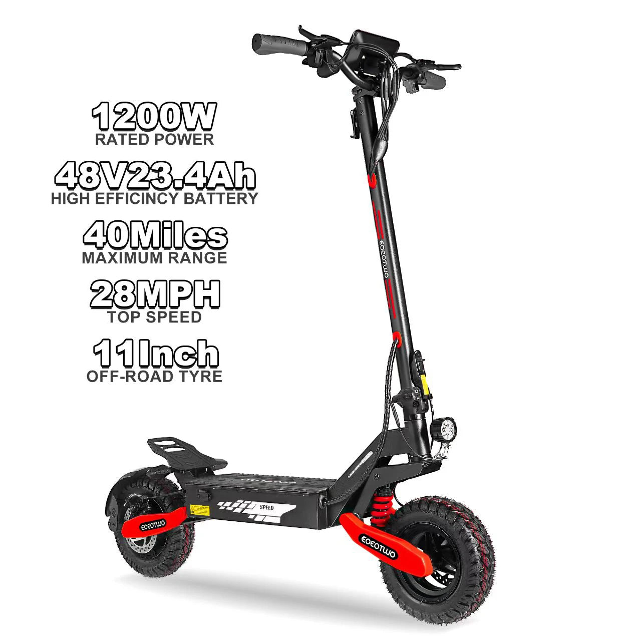 Eoeotwo 1200W Foldable Off Road Electric Scooter With Long Range