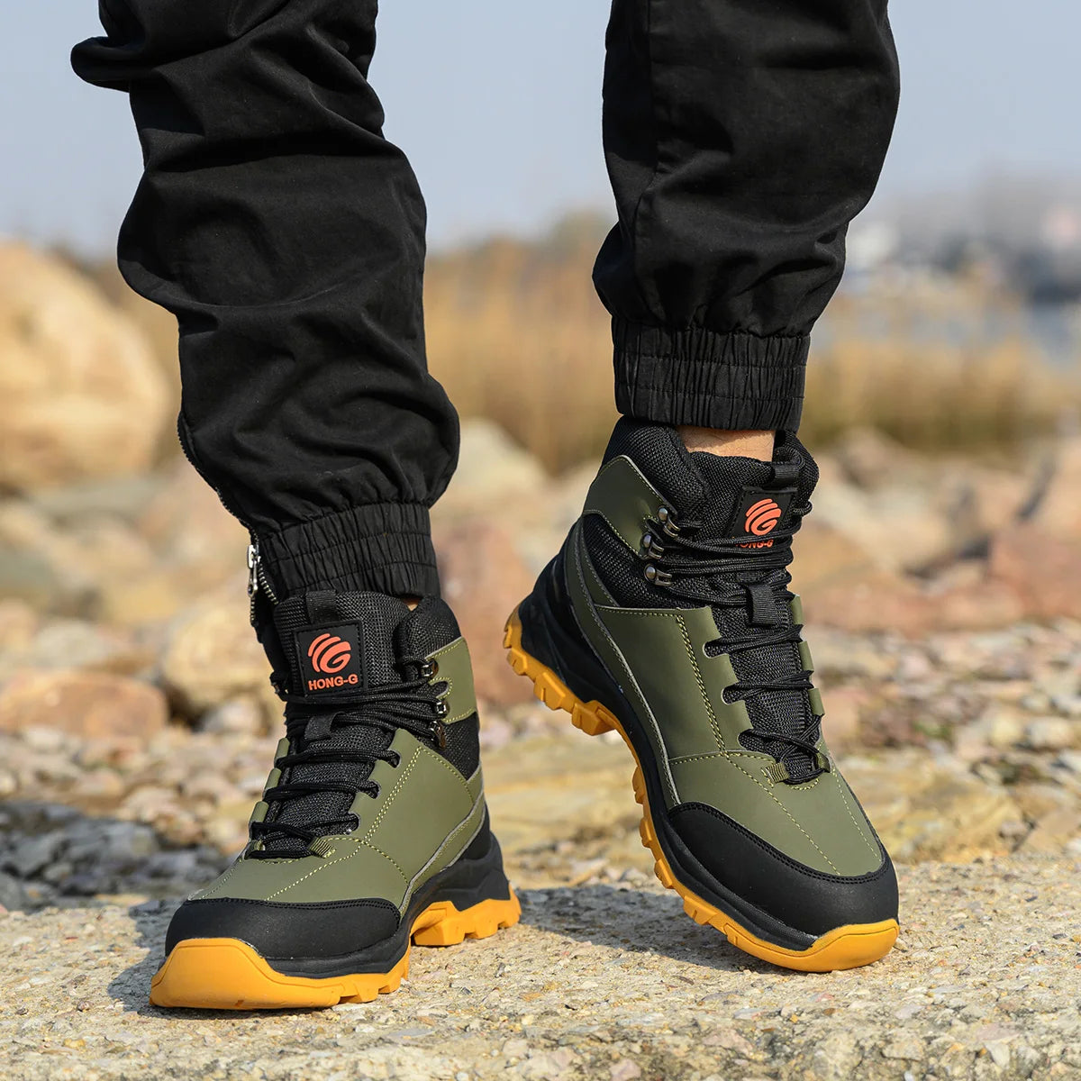 Veigar Men Safety Shoes Steel Toe Anti Puncture Work Boots
