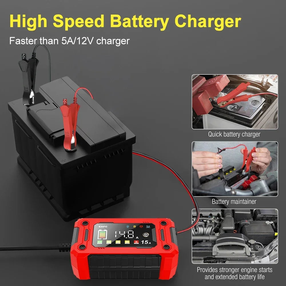 Eafc Smart Battery Charger 12V 15A Pulse Repair Device