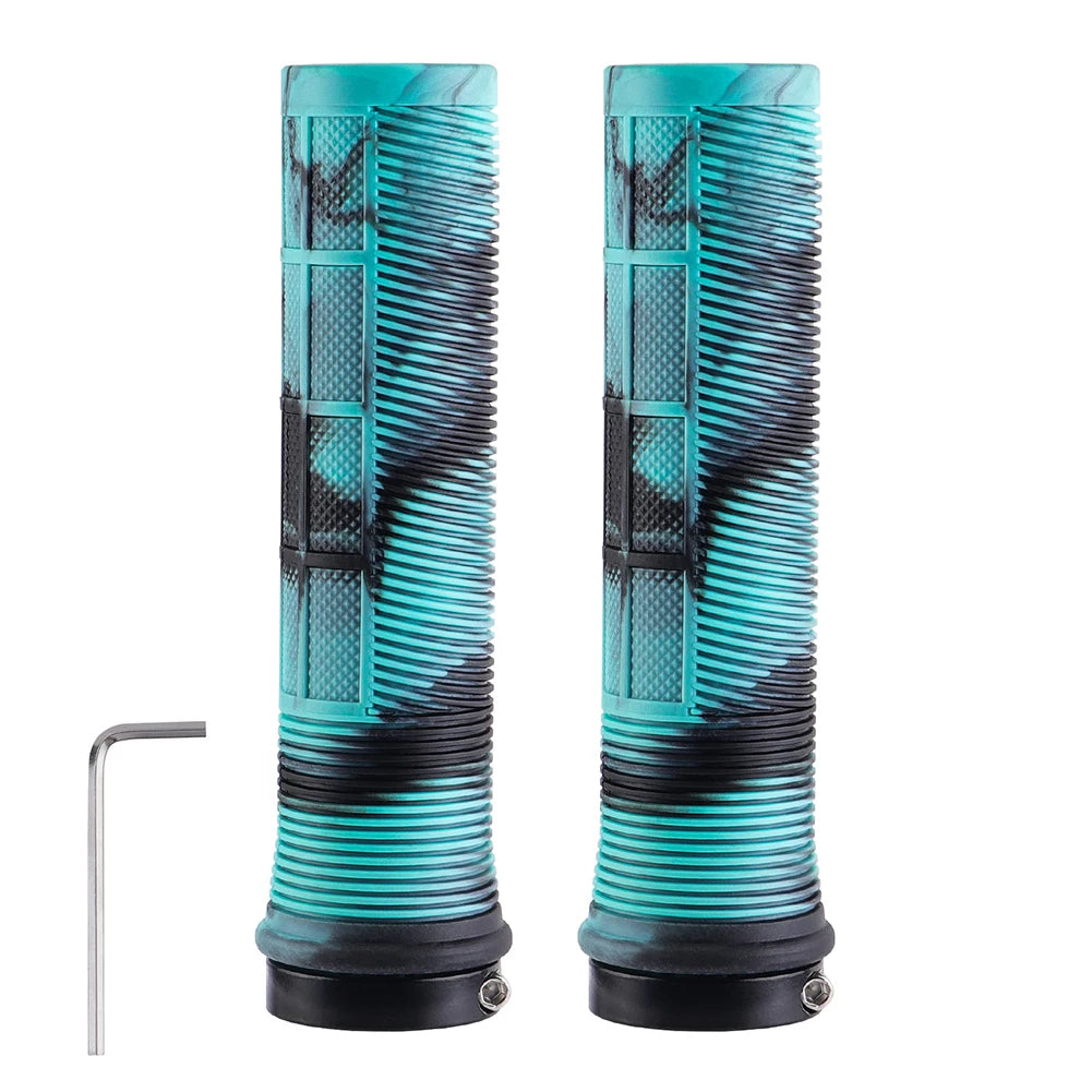 Shock Absorbing MTB Handlebar Grips Anti-Slip Rubber Aluminum Cycling Bike
