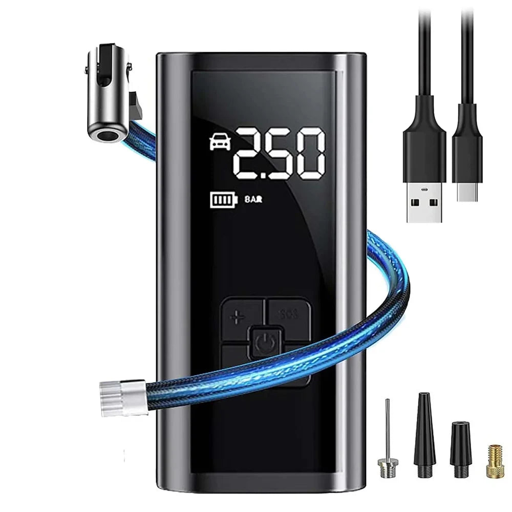 EAFC Portable Rechargeable Digital Tire Inflator Air Compressor Pump