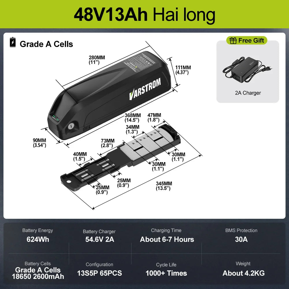 Hailong Down Tube Electric Bike Lithium Ion Battery Pack