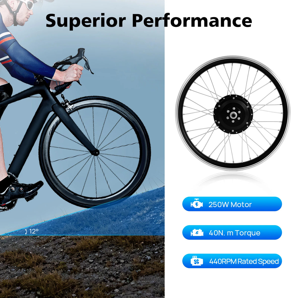Bymaocar Electric Bike Conversion Kit 36V 250W Brushless Hub Motor
