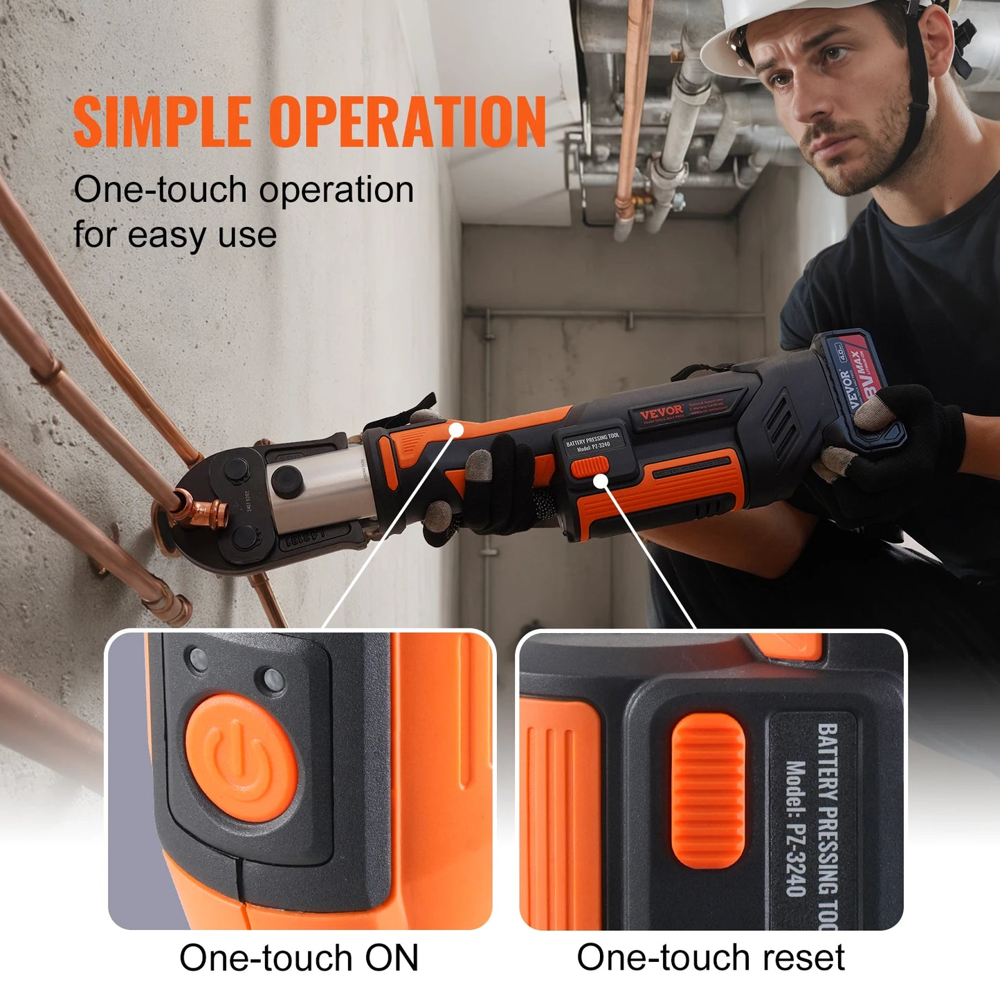SucceBuy 18V Rechargeable Brushless Pipe Crimping Tool