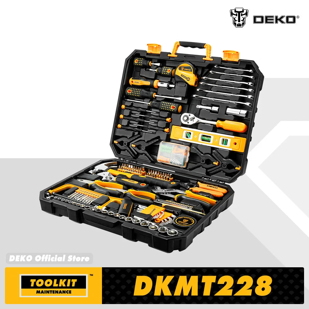 DEKO Socket Wrench Hand Tool Kit With Plastic Case