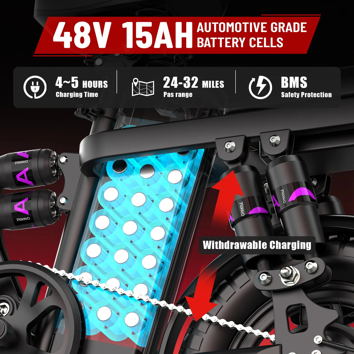 UPlee GE5 Folding Electric Bike With 500W Motor And Battery