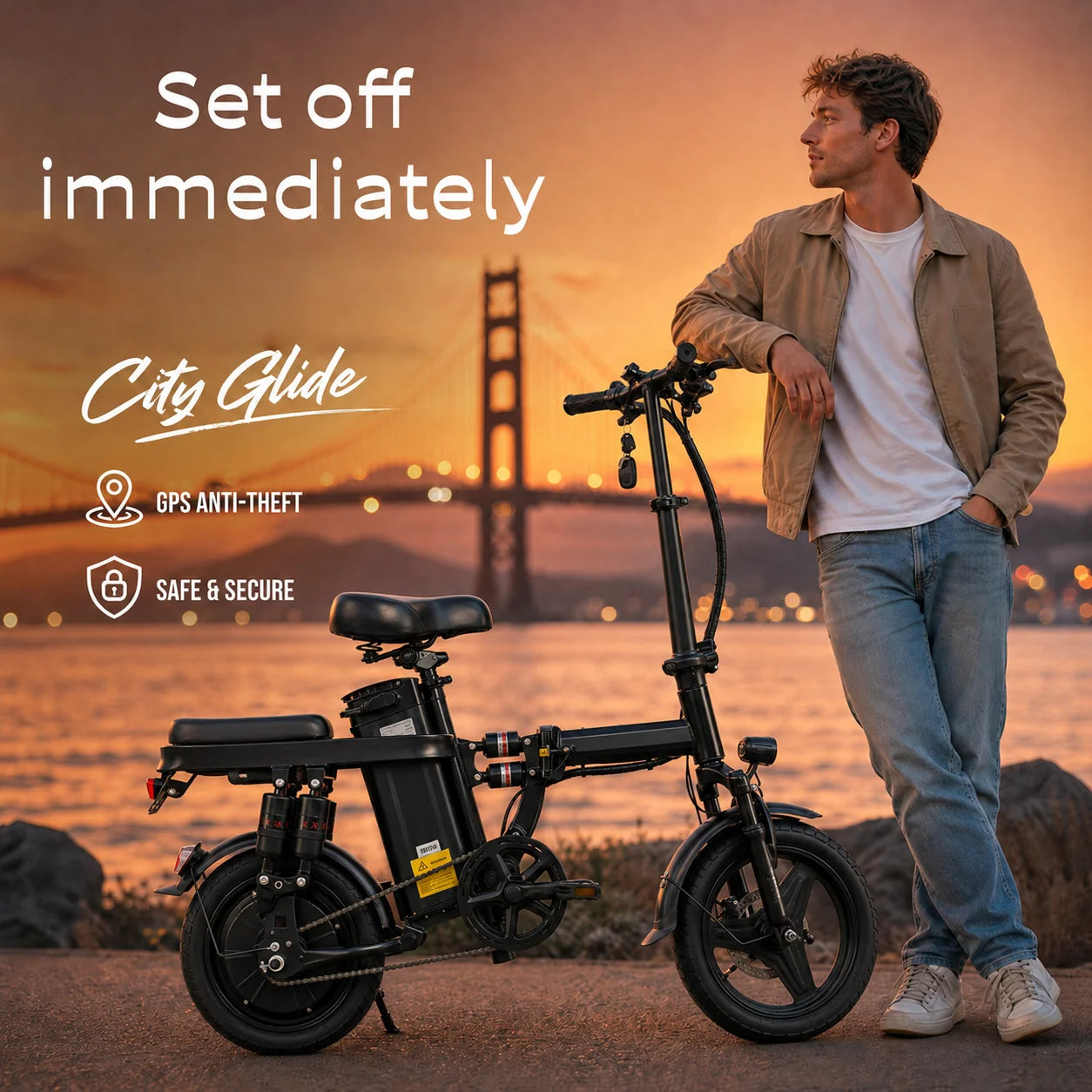 Modern Foldable Electric Bicycle Featuring 500W Motor And Dual Suspension
