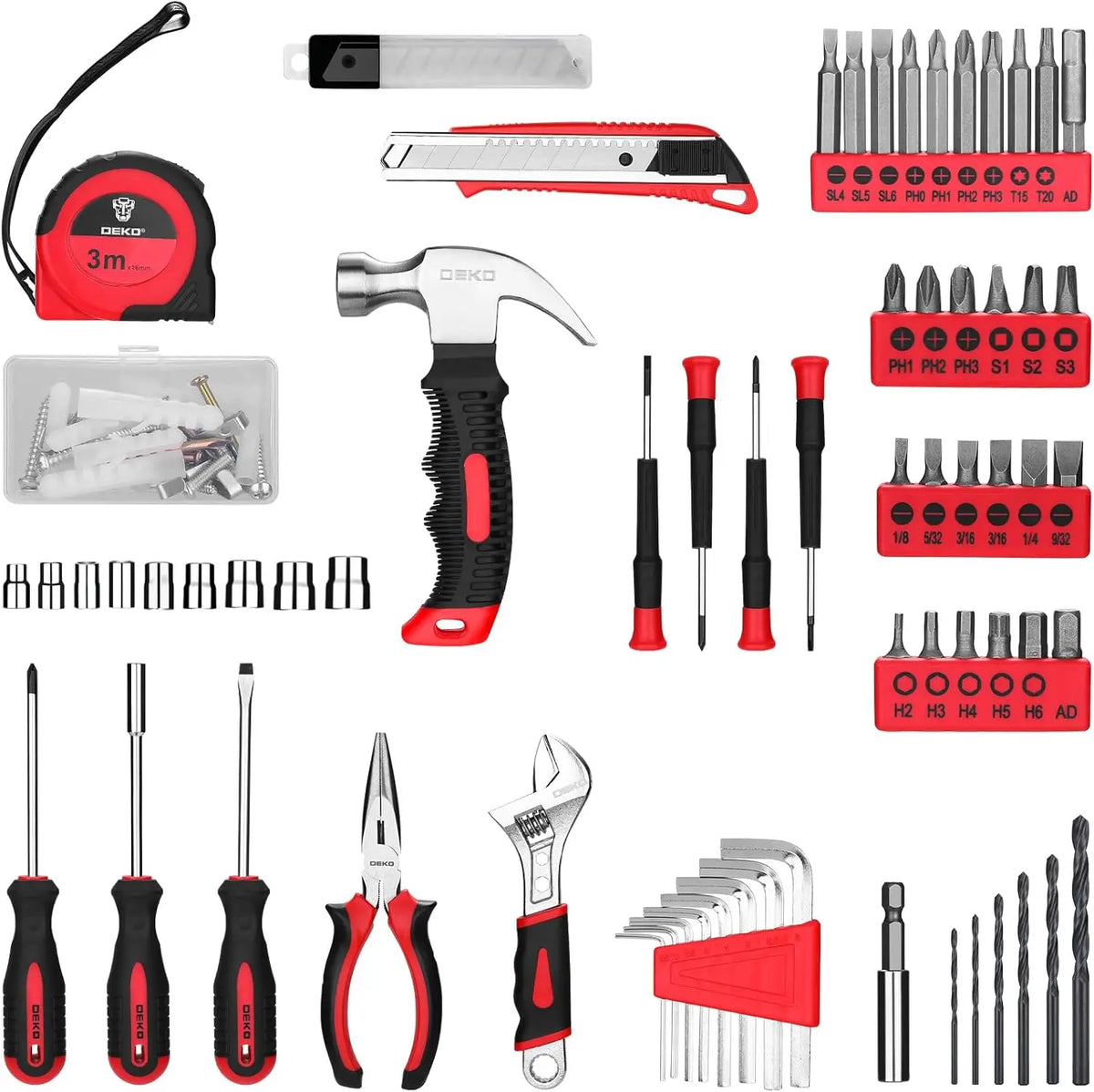 Deko 126 Piece Cordless Drill And Screwdriver Tool Kit