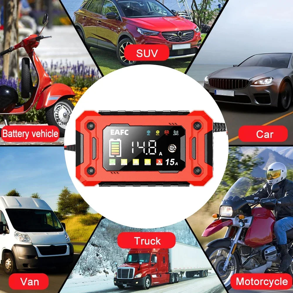 Eafc Smart Battery Charger 12V 15A Pulse Repair Device