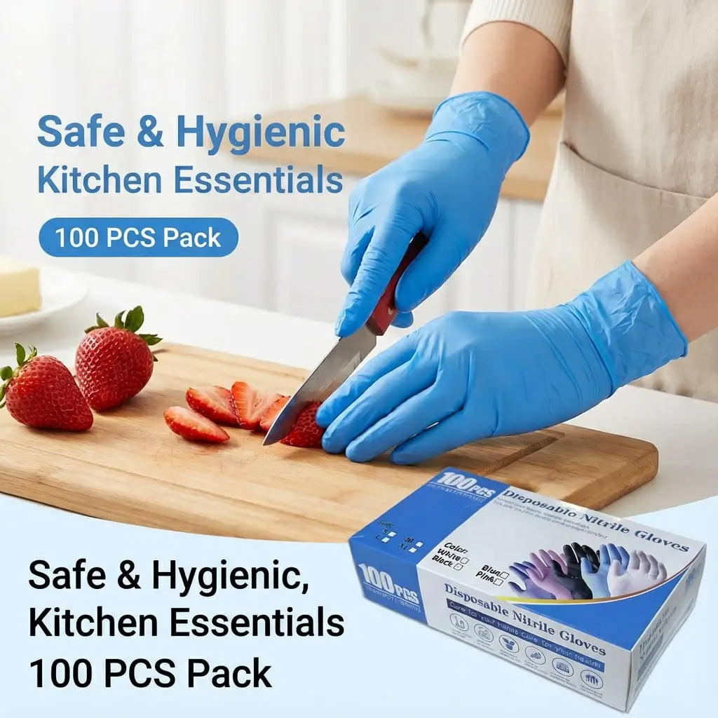 Food Safe Nitrile Disposable Gloves Latex Free Powder Free