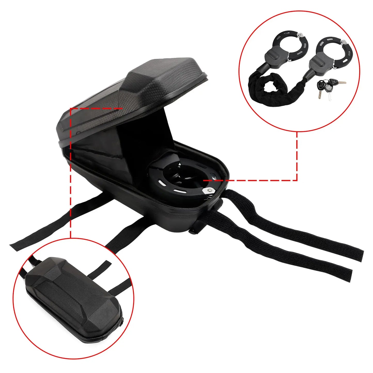 Areyourshop Heavy Duty Anti Theft Chain Lock For Motorcycles
