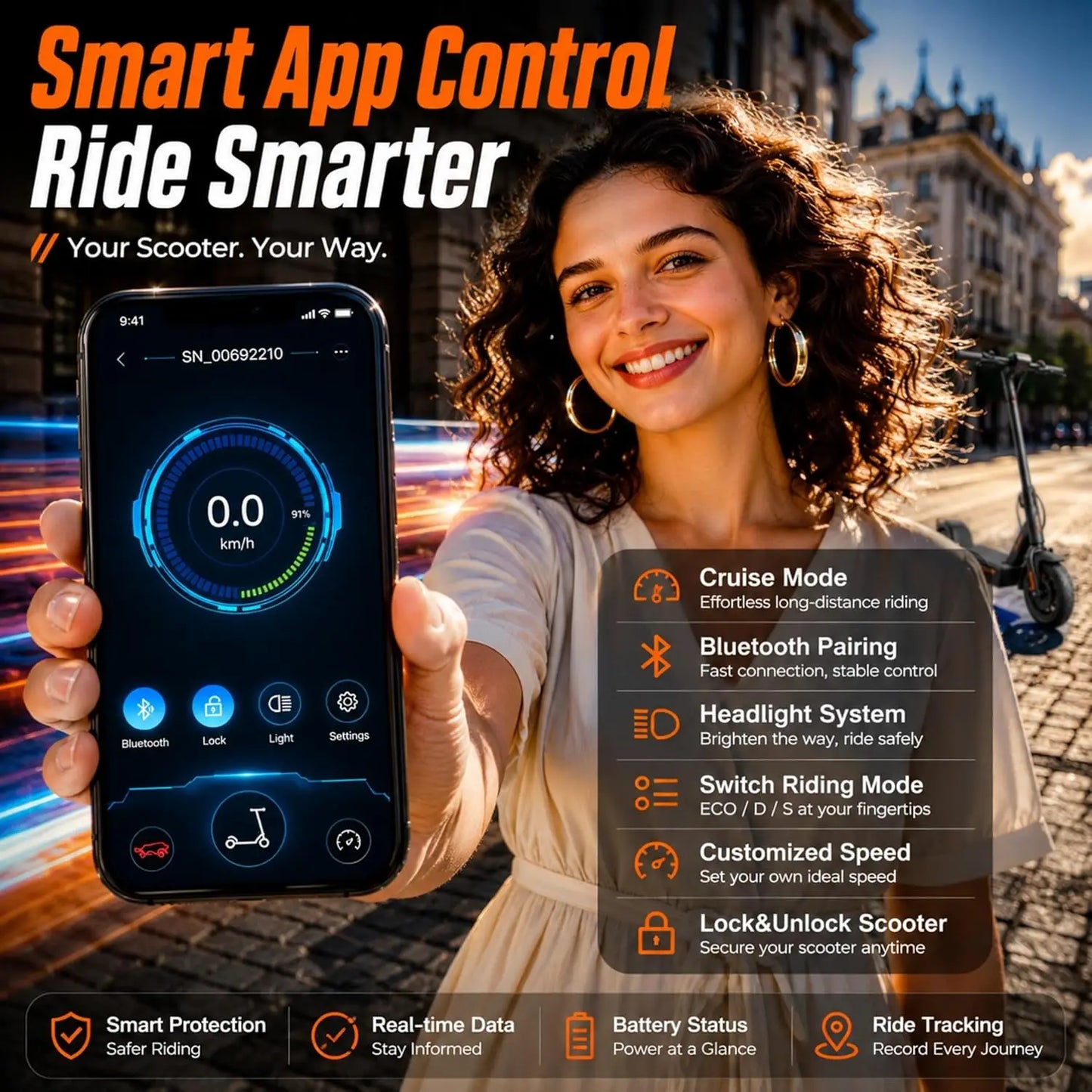 Maxshot 350W Foldable Electric Scooter With Smart App Control