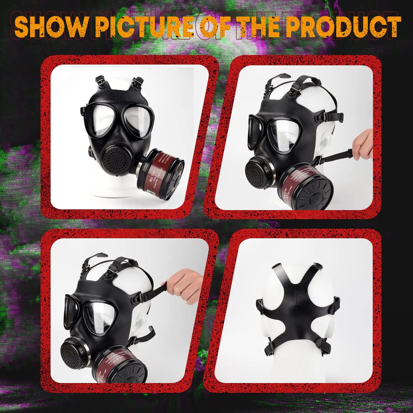 Full Face Gas Mask Activated Carbon Filter Chemical Respirator