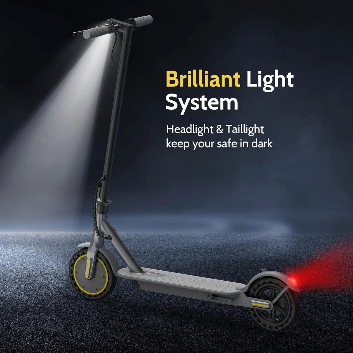Aovopro Electric Scooter App Control Solid Tire Dual Brakes