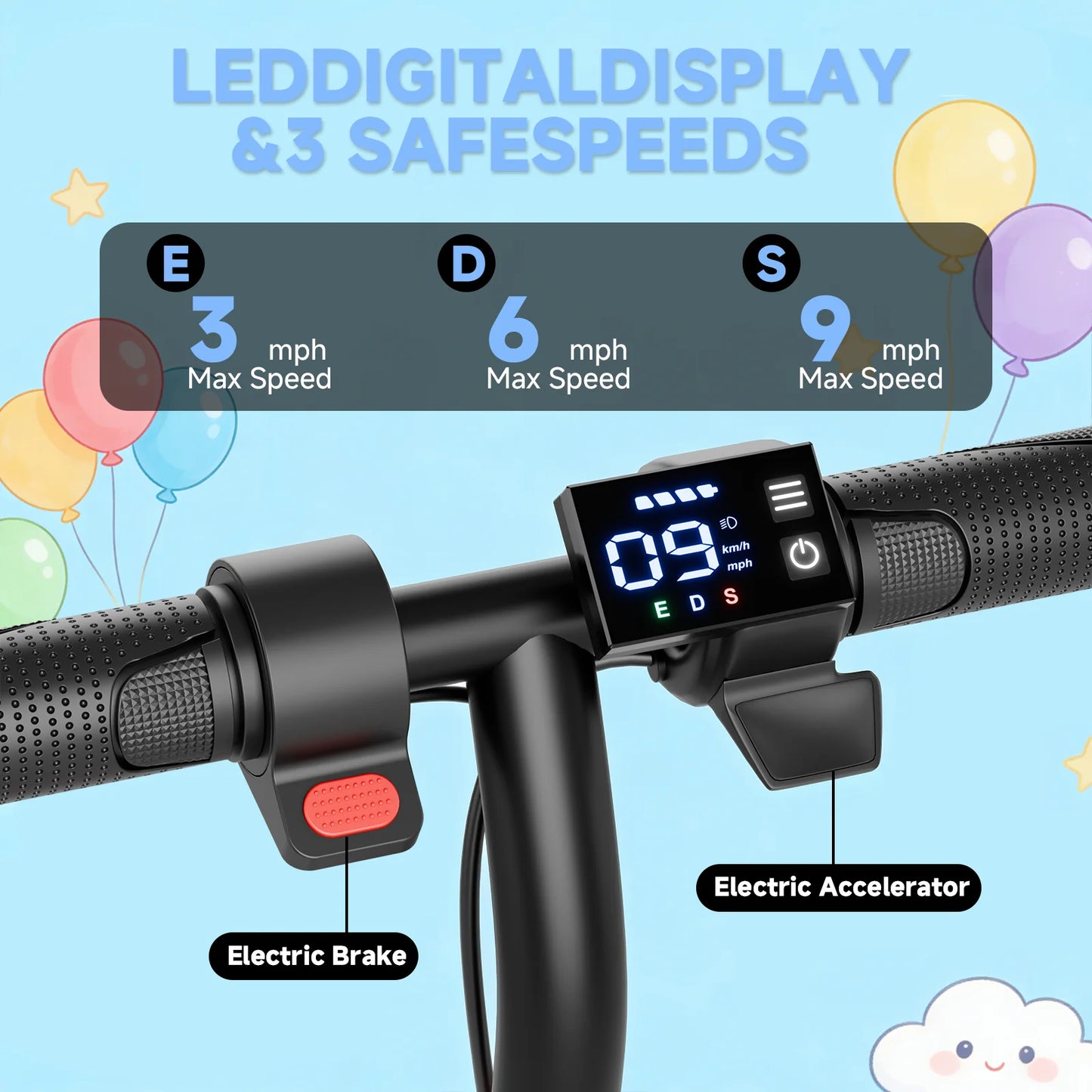 Ladped Kids Electric Scooter 250W Motor 10 Mile Range