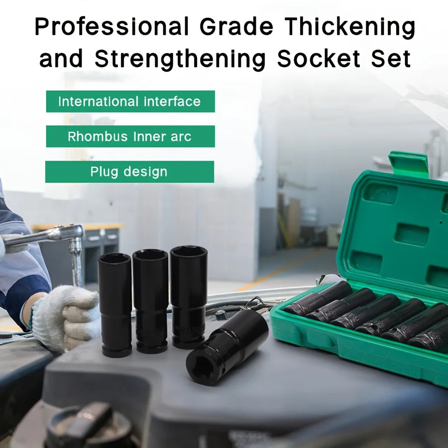 Durable Carbon Steel Impact Wrench Socket Set With Depth Drive