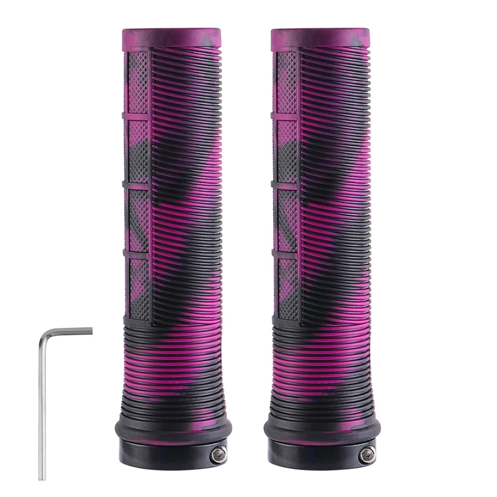 Shock Absorbing MTB Handlebar Grips Anti-Slip Rubber Aluminum Cycling Bike