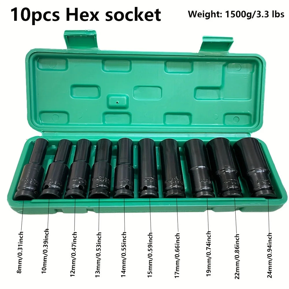 Durable Carbon Steel Impact Wrench Socket Set With Depth Drive