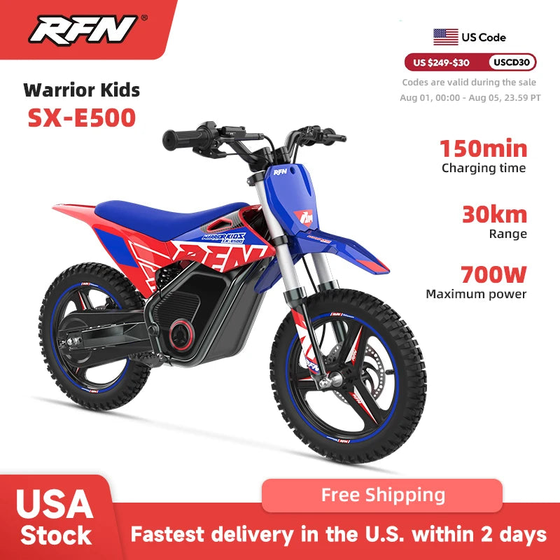 RFN Warrior Kids Electric Dirt Bike With Multi Speed Settings