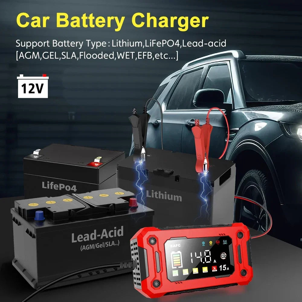 Eafc Smart Battery Charger 12V 15A Pulse Repair Device