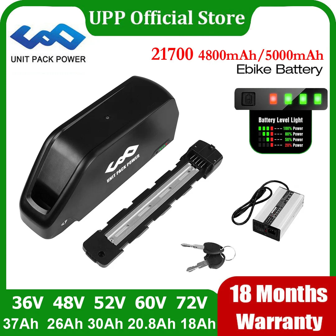 Unitpackpower 21700 Ebike Battery Pack For Electric Bicycles