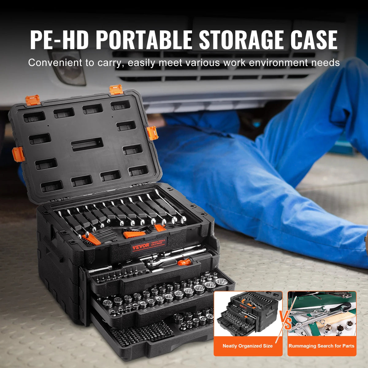 SucceBuy 450 Piece Mechanics Toolkit For Metric And SAE Sockets