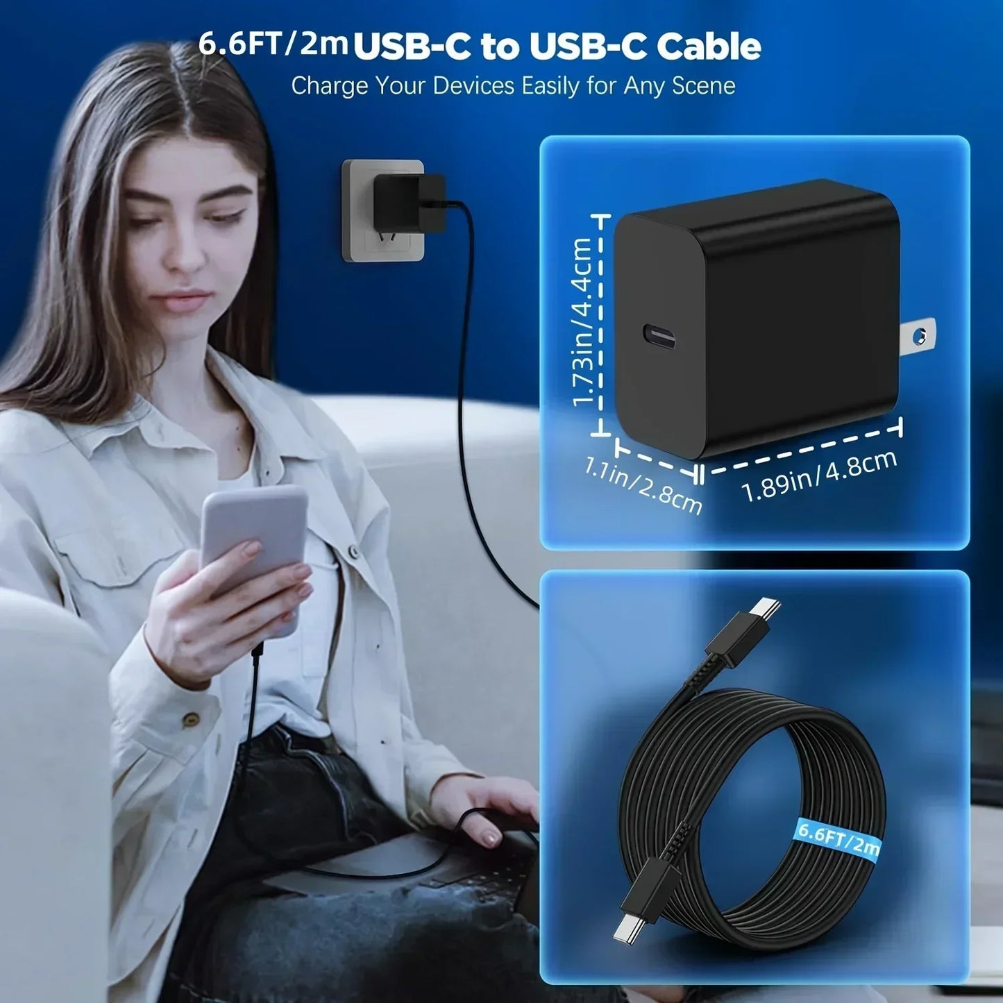 Sanprio 45W USB Type C Fast Charger With Charging Cable