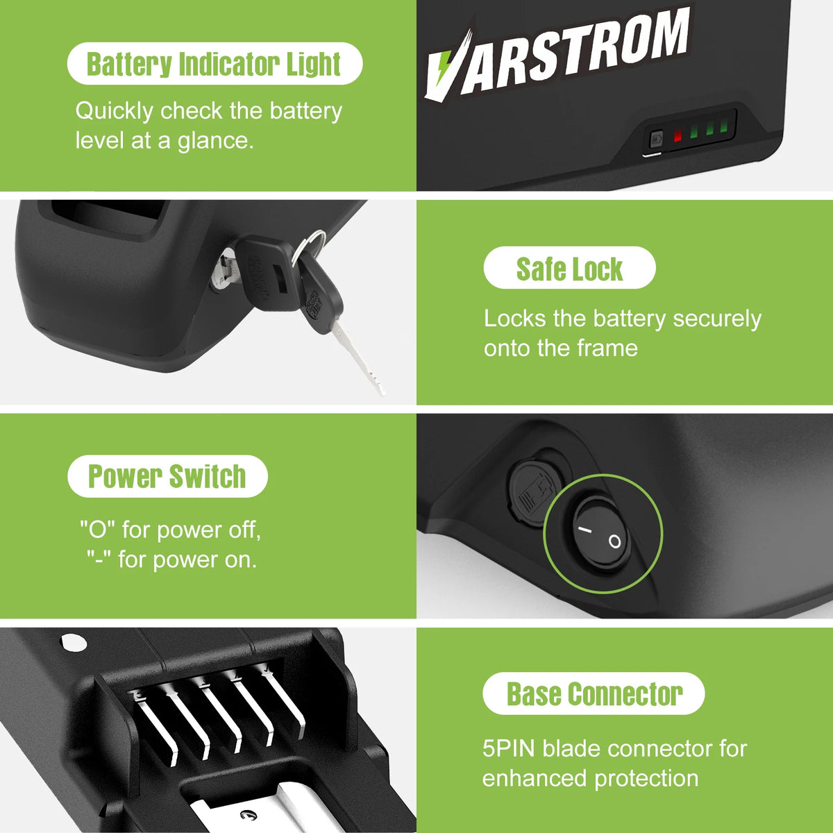 Varstrom Ebike Downtube Lithium Battery For Electric Bikes