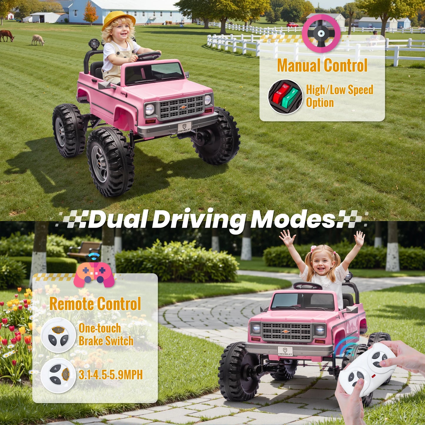 Joyracer Licensed Chevrolet Cheyenne Remote Control Ride On Car