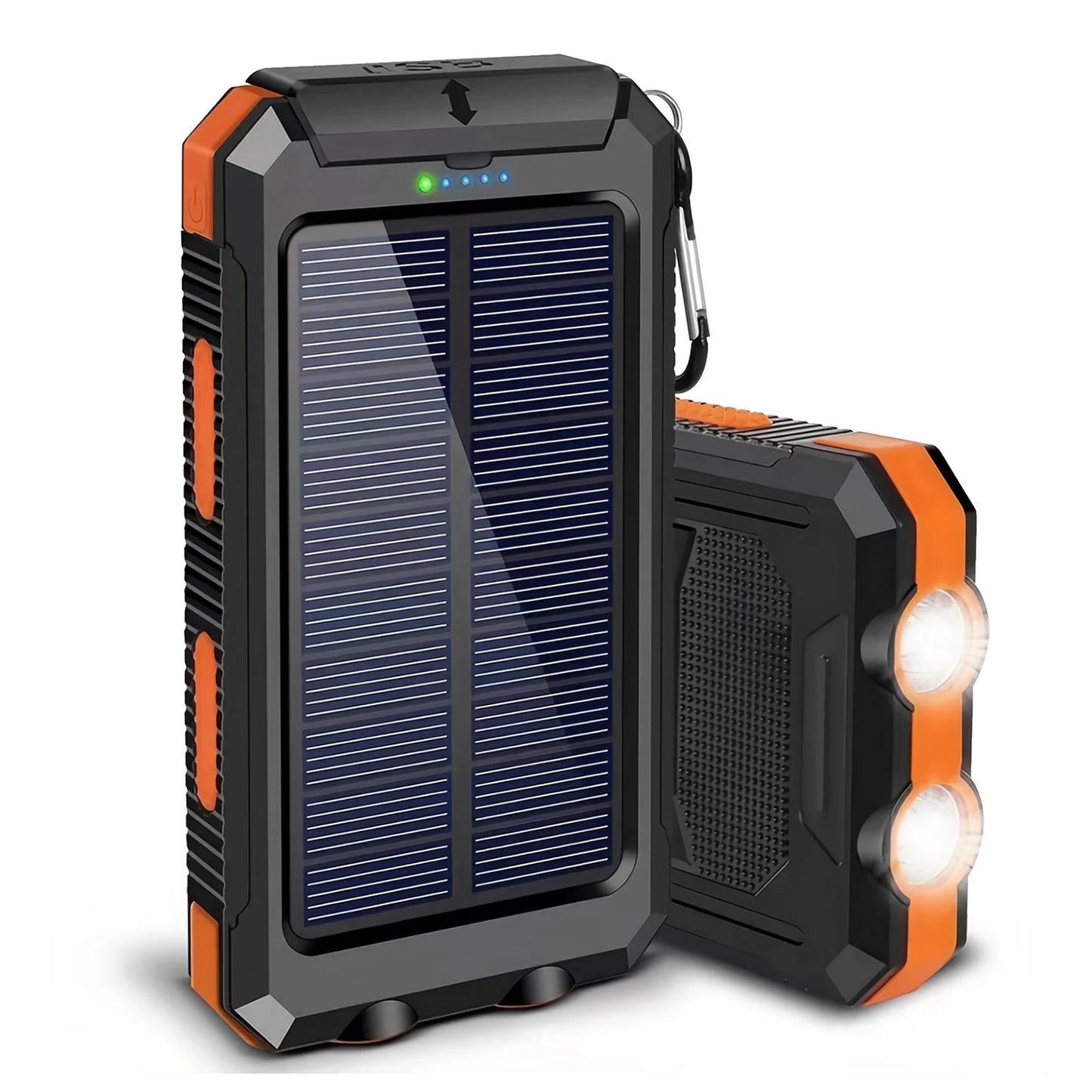 Portable Solar Power Bank With Wireless Charging And Flashlight