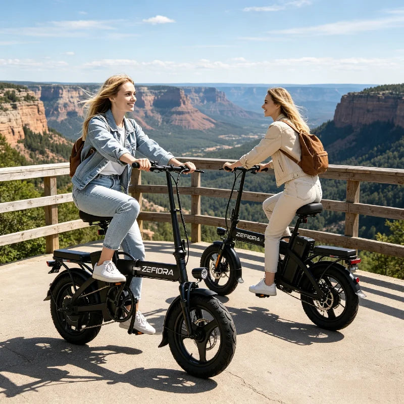 Zefiora Adult Folding Electric Bike Aluminum Alloy Frame Adjustable Seat