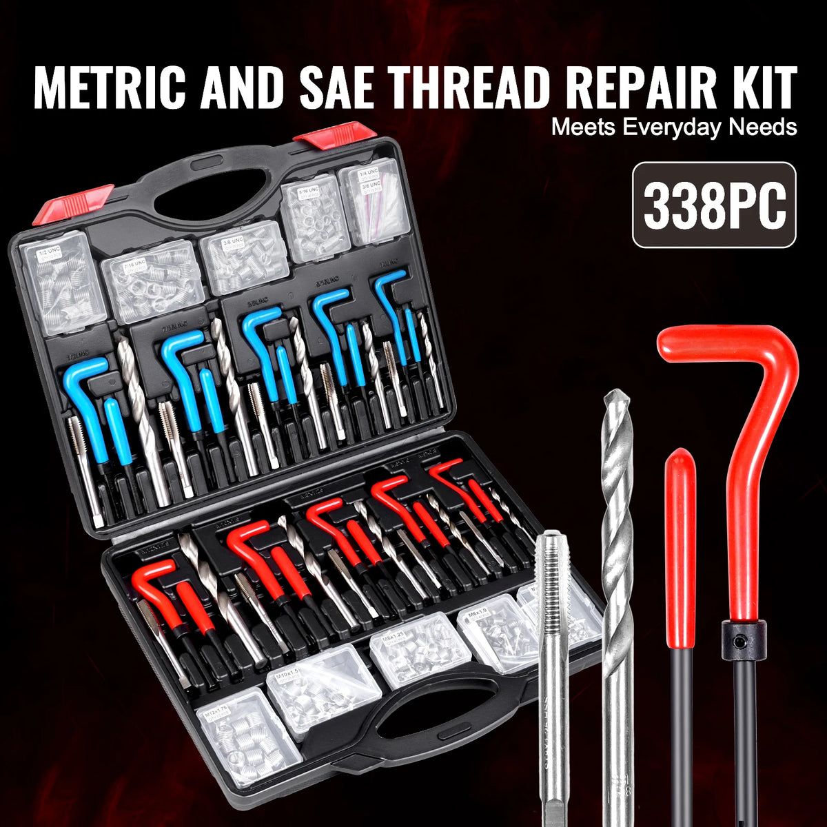 SucceBuy Precision Helicoil Thread Repair Kit With Drill Bits