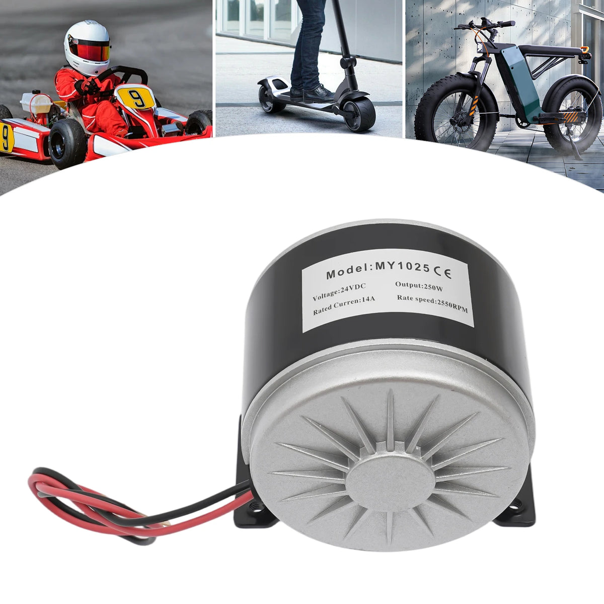 250W 24V Pure Copper Brushed Electric Scooter Motor