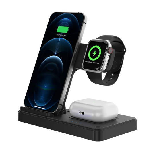 Foldable Magnetic Wireless Charger 18W For IPhone Watch Earbuds