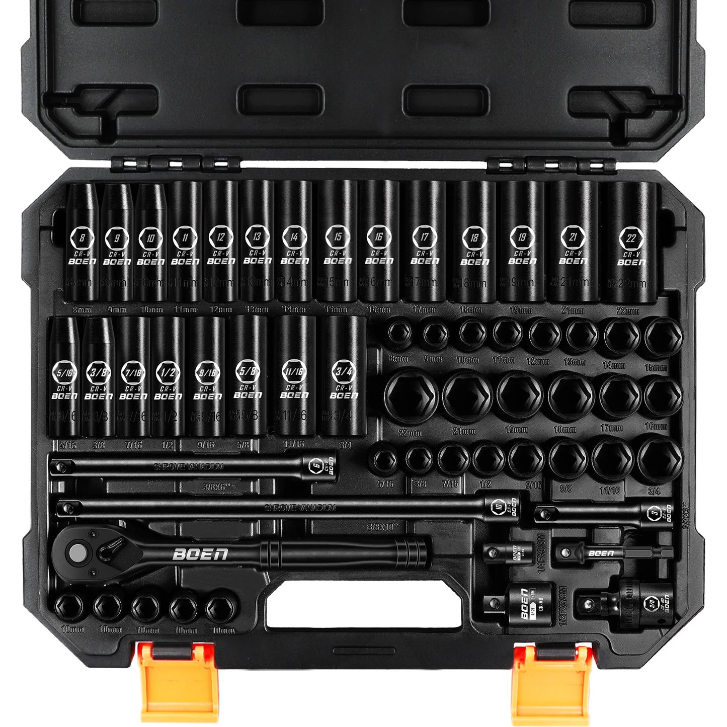 Boen Professional Impact Socket Set Including Ratchet Handle Accessories