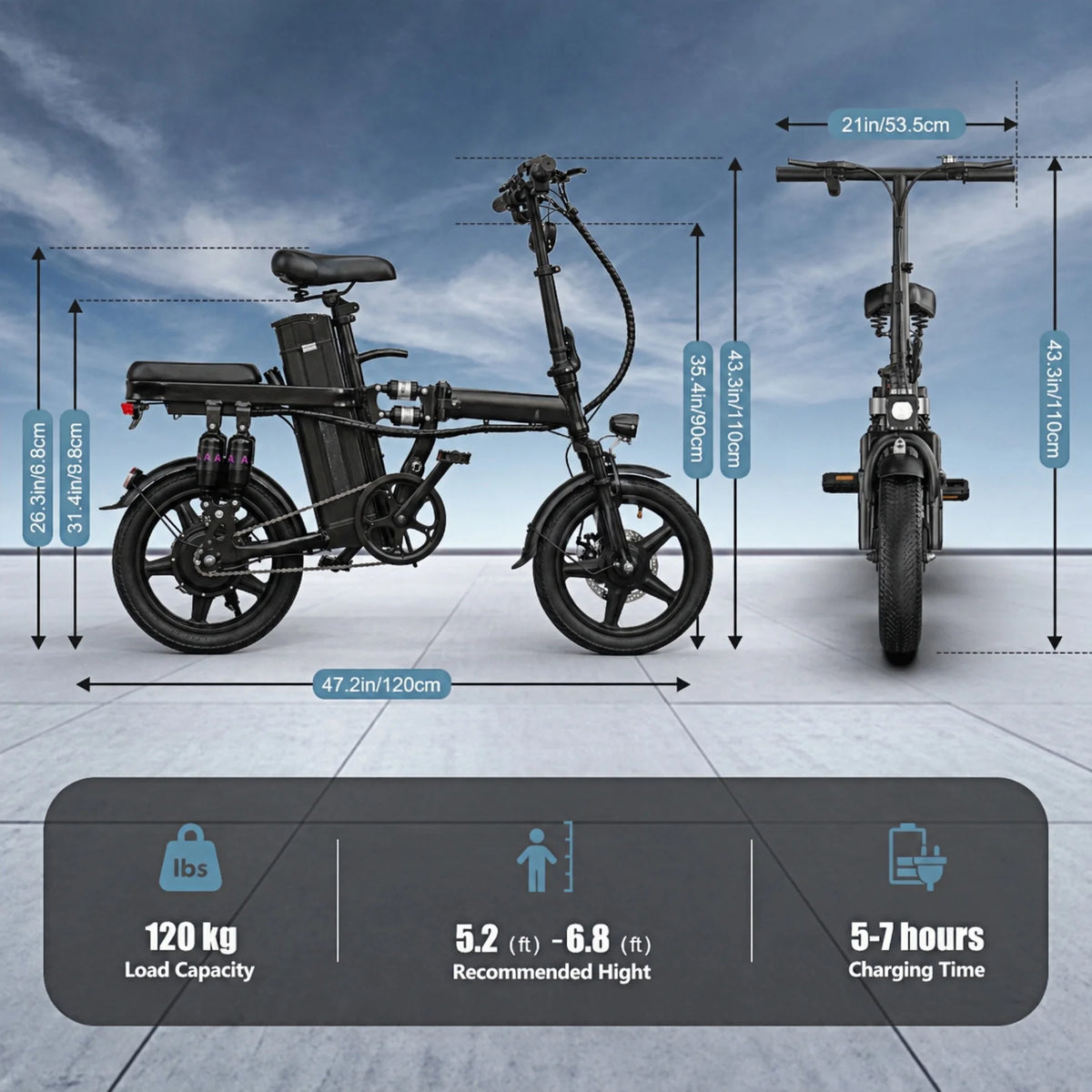 Modern Foldable Electric Bicycle Featuring 500W Motor And Dual Suspension