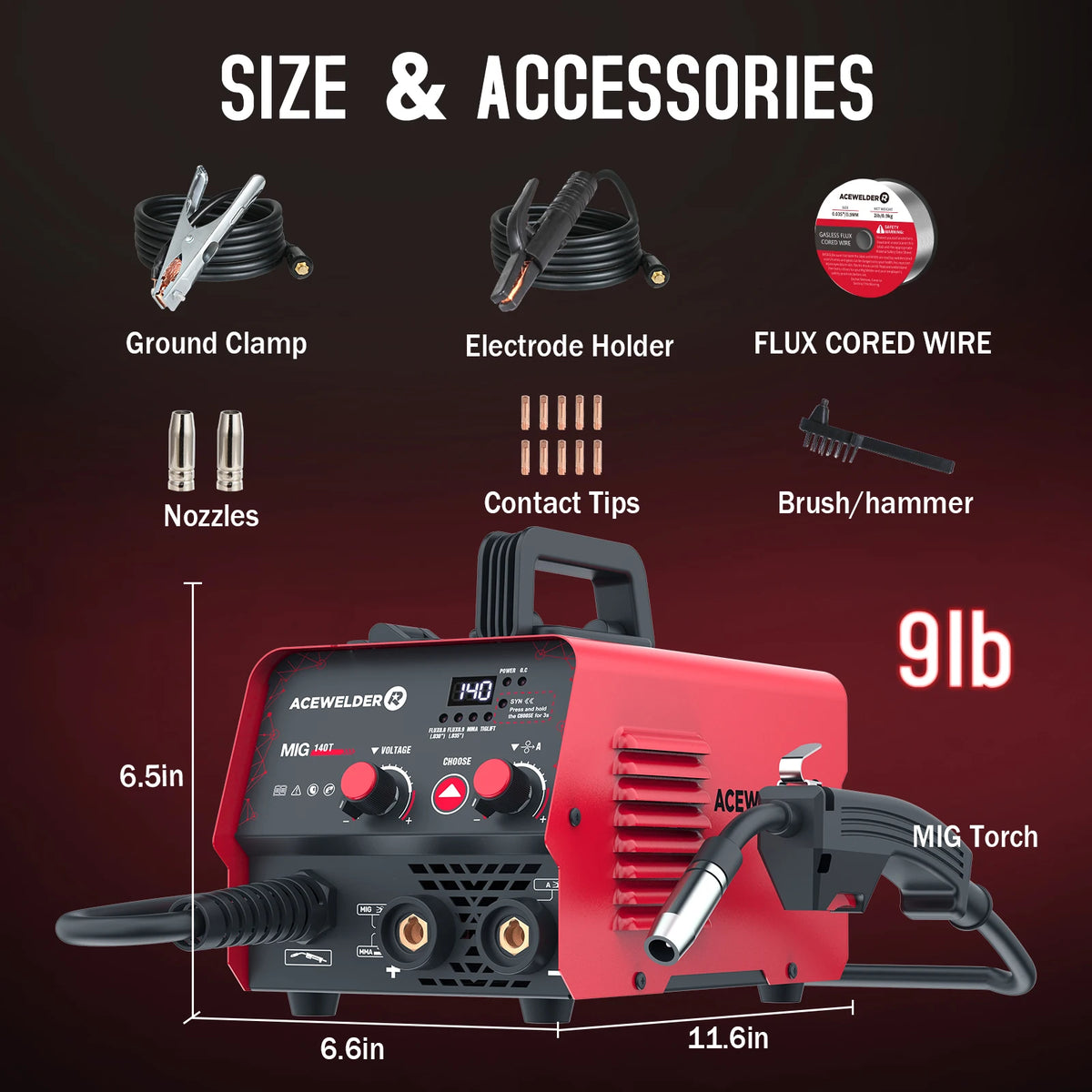 Acewelder 140a 3in1 Mig Arc Tig Inverter Welder Machine