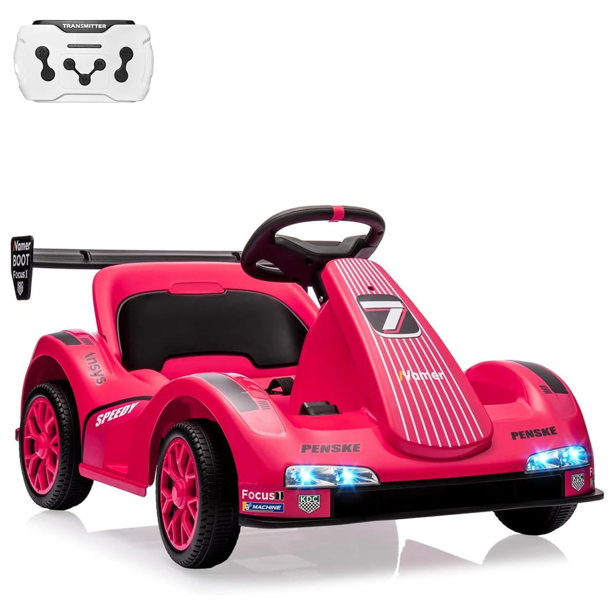 HiMiss Kids Electric Drift Kart Ride On Dual Motor Lights