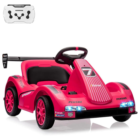 HiMiss Kids Electric Drift Kart Ride On Dual Motor Lights