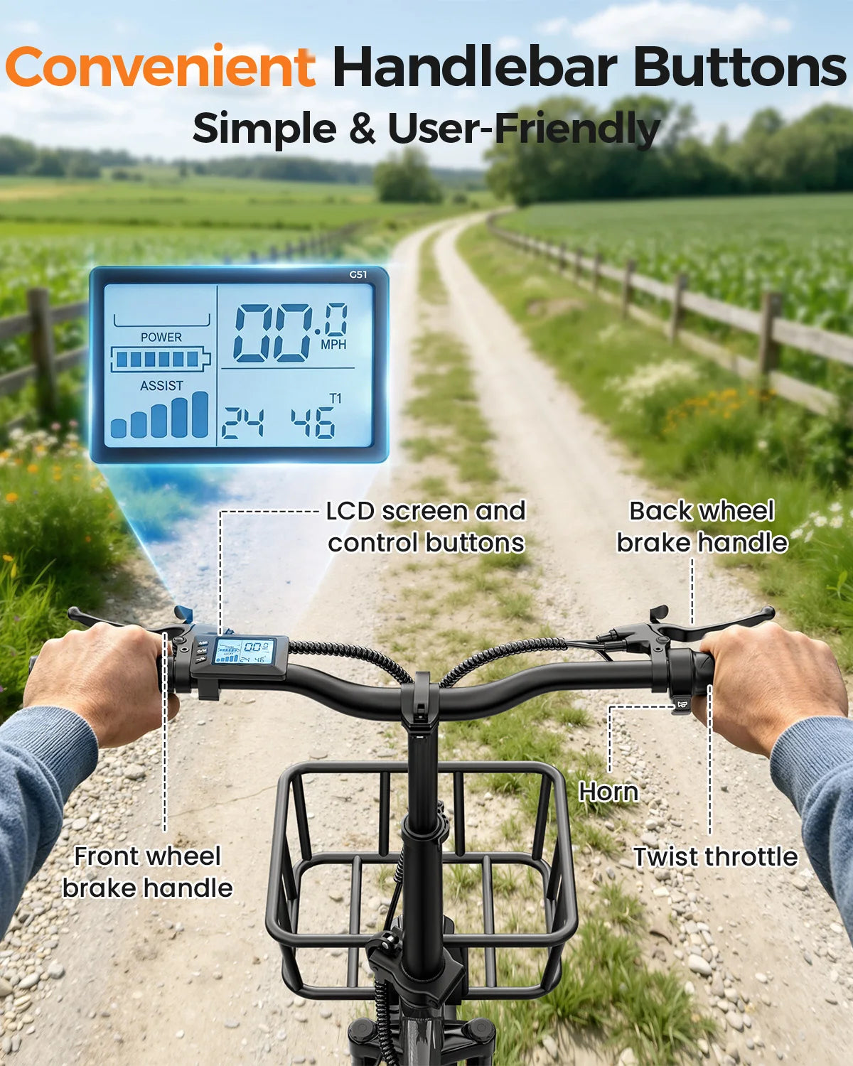 Eilleo Spacewalk 1200W Folding Electric Trike With Fat Tires