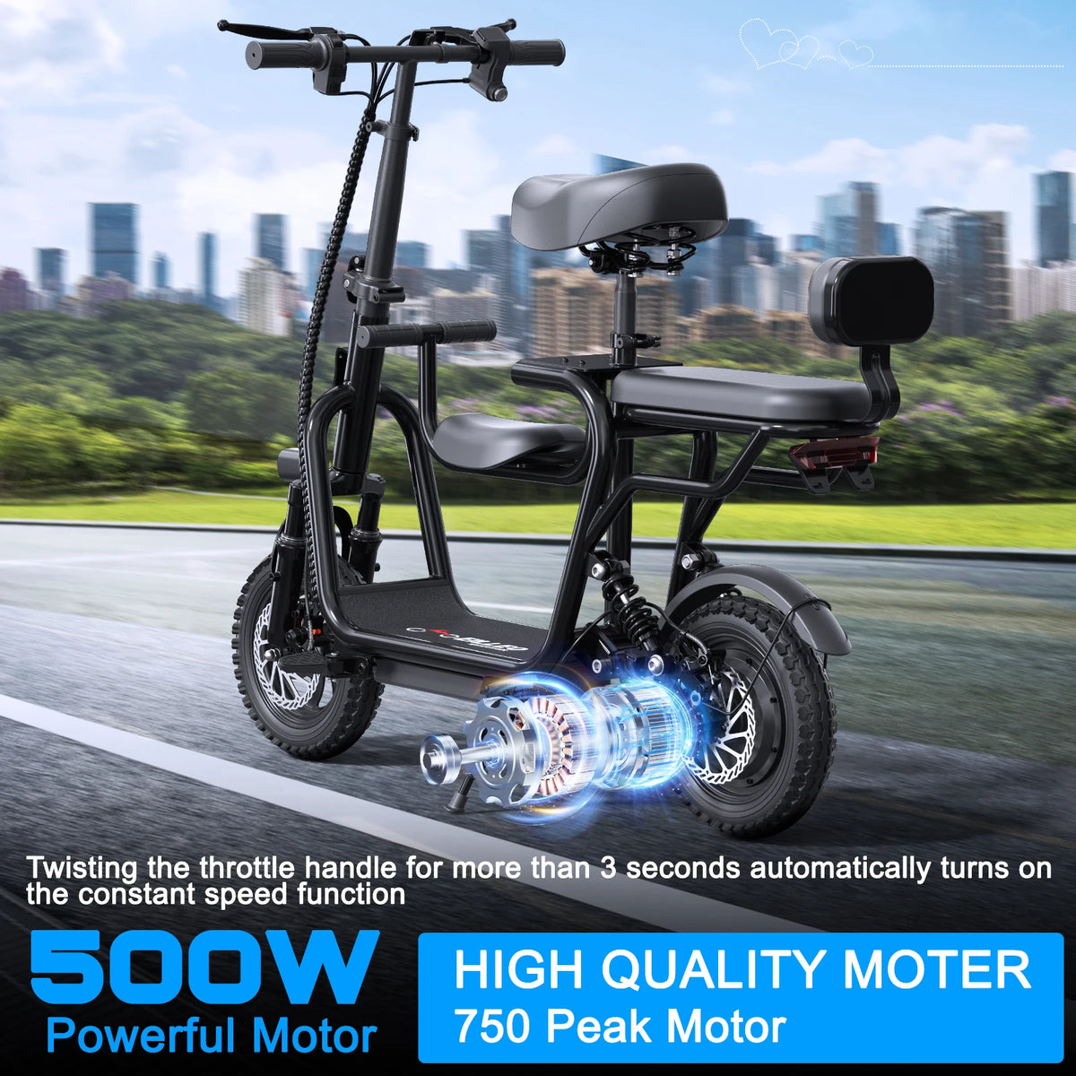 Eilleo Spacewalk Electric Scooter With Seat For Adults