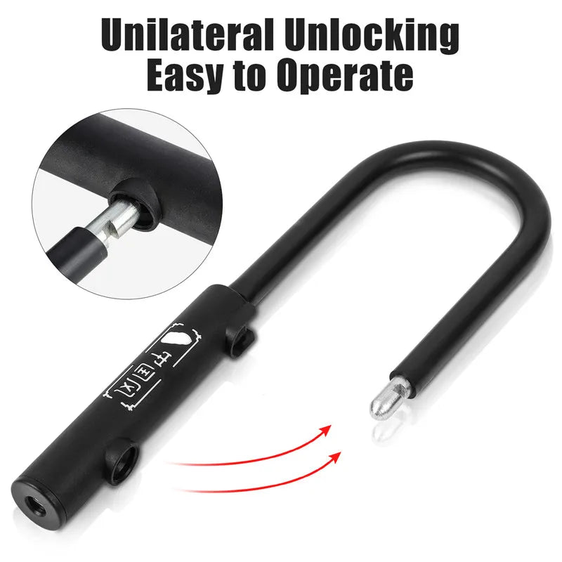 West Biking Portable Steel Bicycle U Lock Anti Theft Security