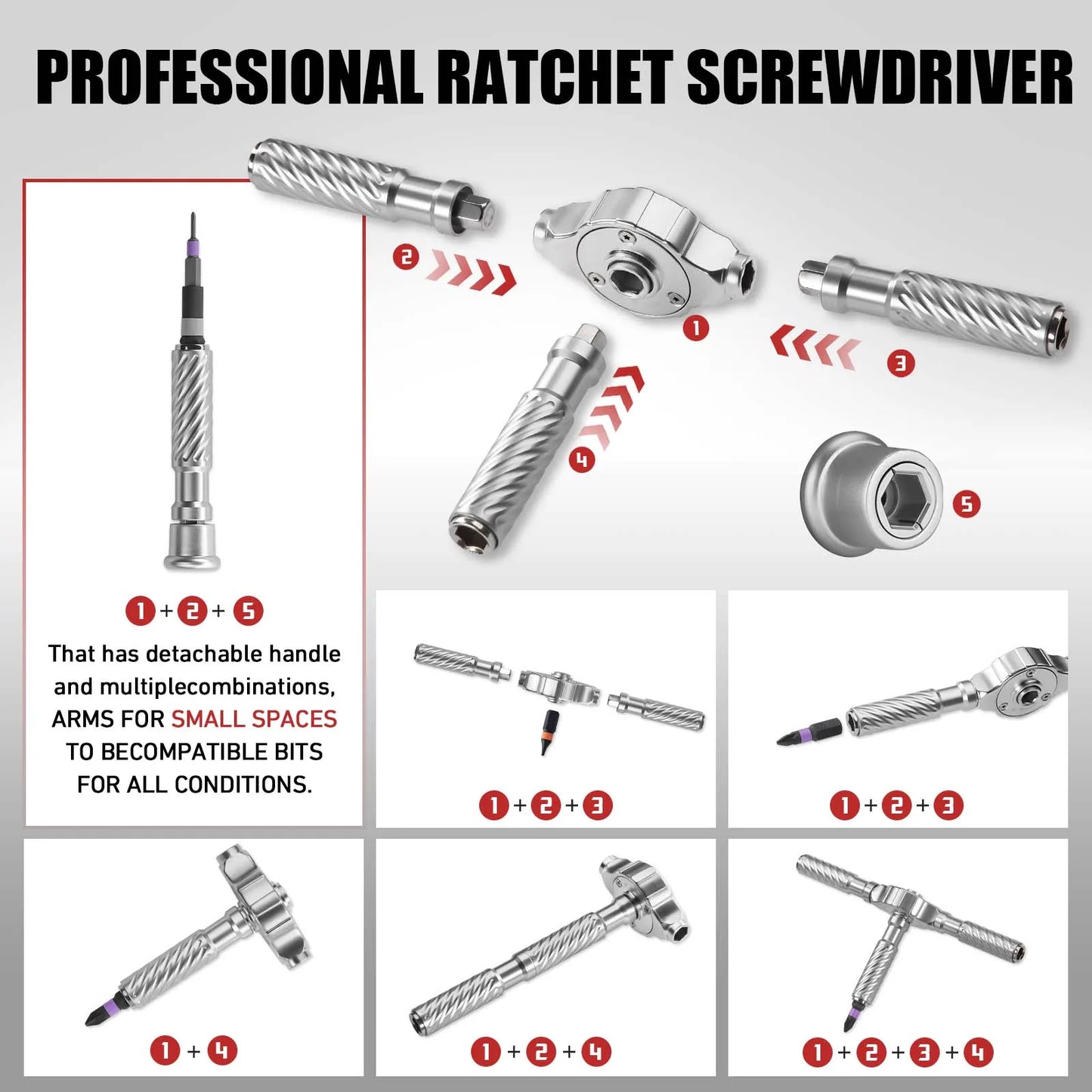 VMAN 66 Piece Ratchet Screwdriver Set With Magnetic Bits